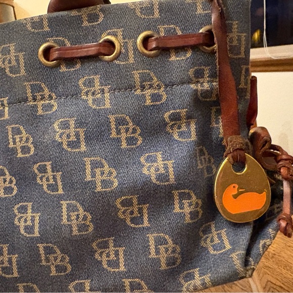 Dooney Bourke Denim Logo Small Satchel Leather Accents and Hang Tag. - Picture 11 of 16